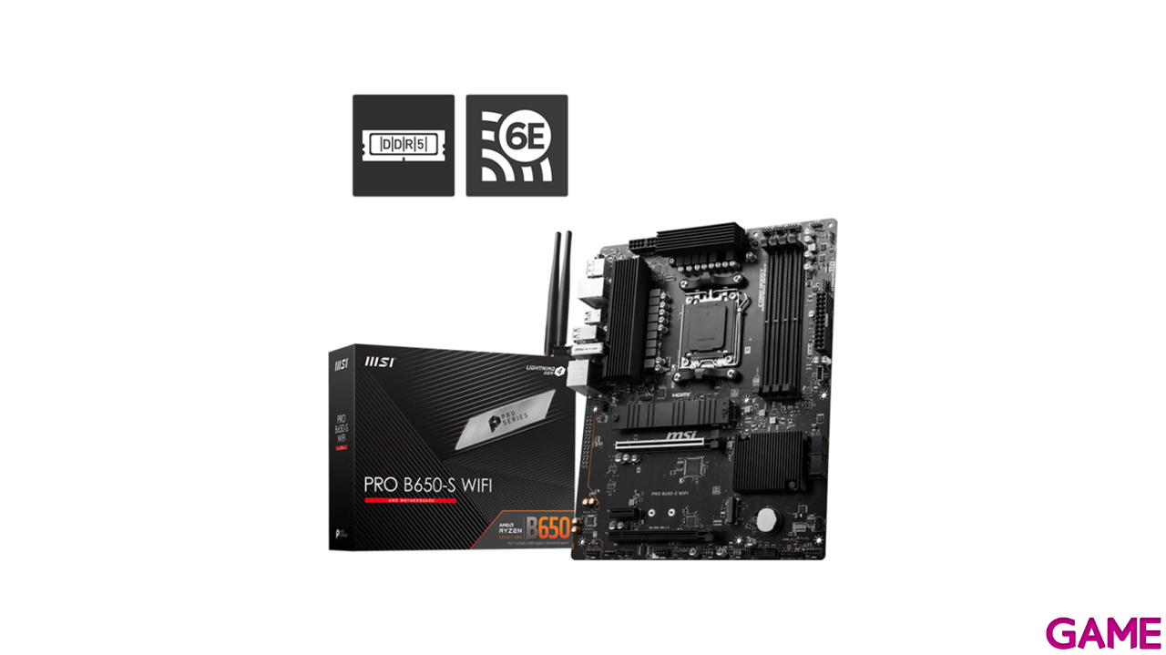 MSI Pro B650-S WIFI B650 Zócalo AM5 ATX - Placa Base-0