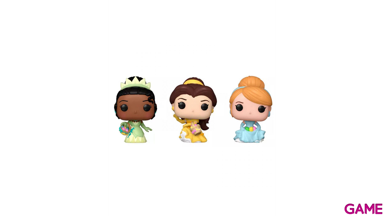 Blister 3 figuras Carrot Pocket POP Disney Princesas Cenicienta Tiana Bella-0