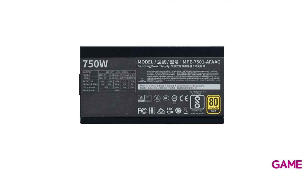 Cooler Master MWE Gold 750 V2 ATX 3.0 Ready unidad de fuente de alimentación 750 W 24-pin ATX Negro-2