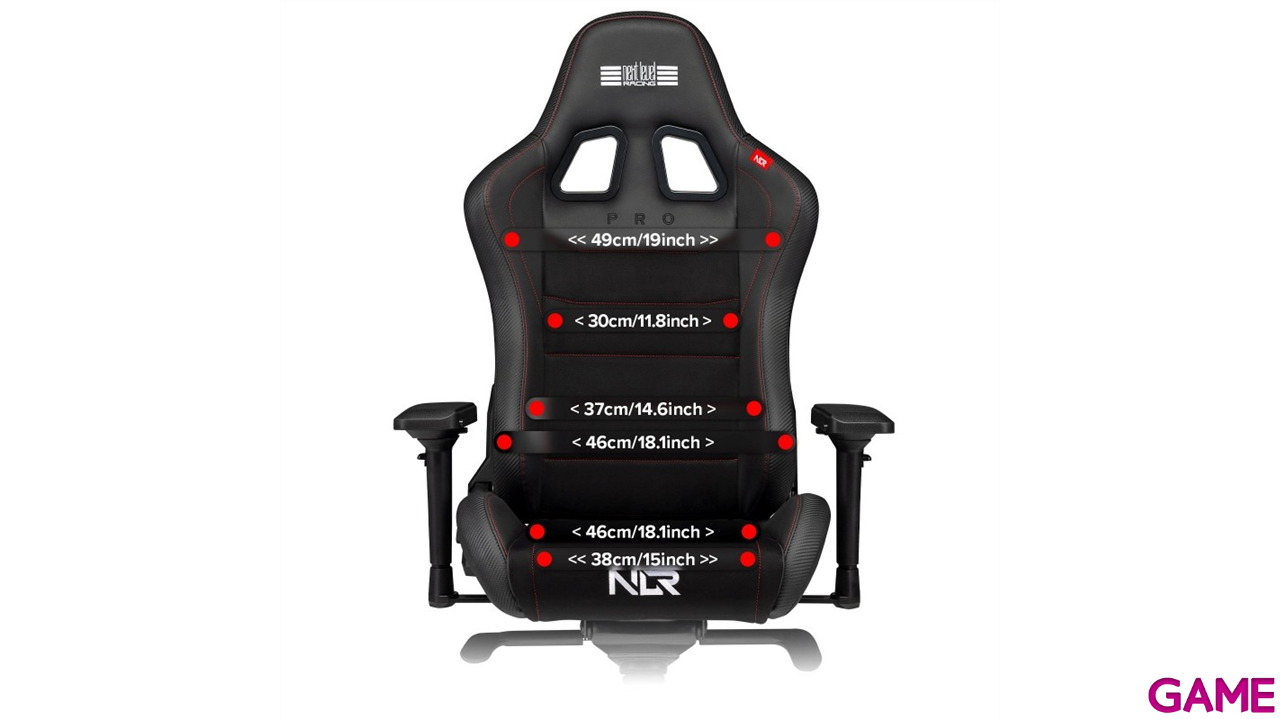 Next Level Racing ProGaming Chair Black Leather Suede Edition - Silla Gaming-4