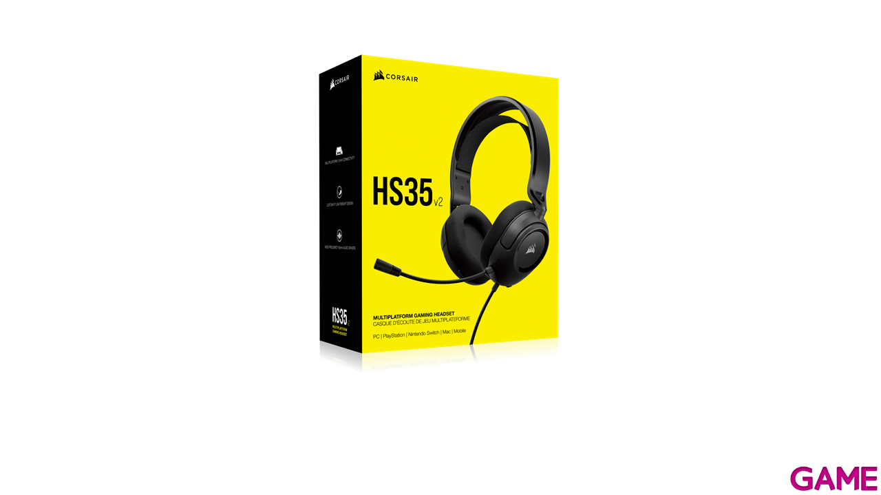 CORSAIR HS35 V2 STEREO PC-PS5-PS4-XBOX- SWITCH - NEGRO - AURICULARES GAMING-2