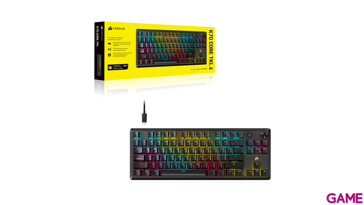 Corsair K70 Core TKL RGB MLX Red Spanish Layout - Teclado Gaming-13