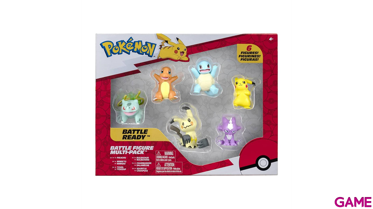 Pack de 6 figuras Pokemon Battle Ready de 5 cm-0