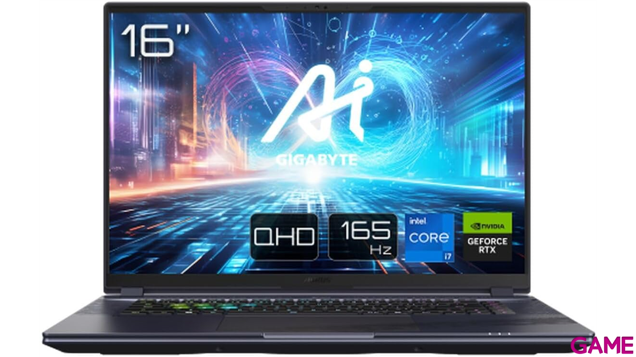 Gigabyte Aorus 16X 9KG-43ESC94SD i7-13650HX - RTX 4060 - 16GB - 1TB SSD - 16´´ - FreeDOS - Ordenador Portatil Gaming-0