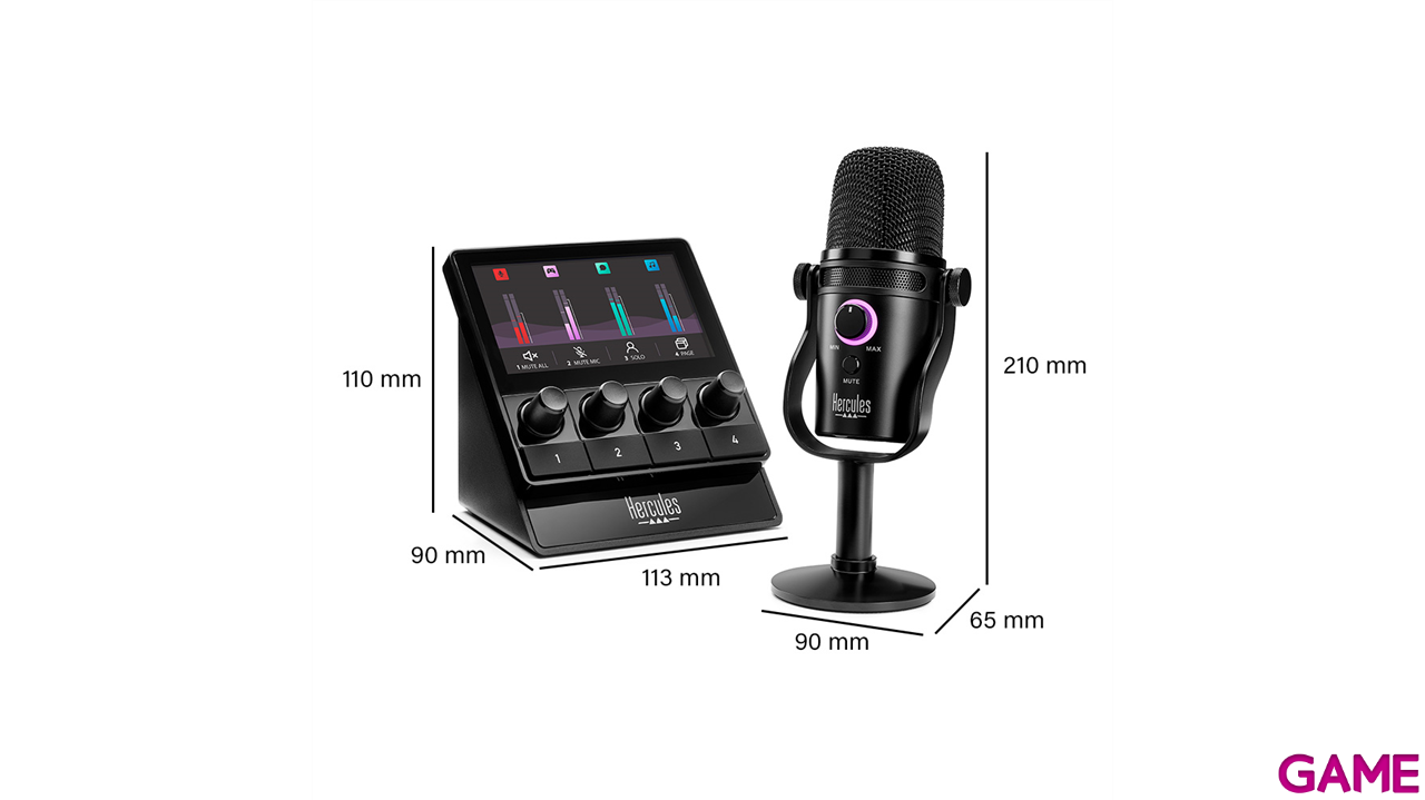 Hercules Stream Starter Kit - Stream 100 + USB Mic + 3 Meses Voicemod Pro-0