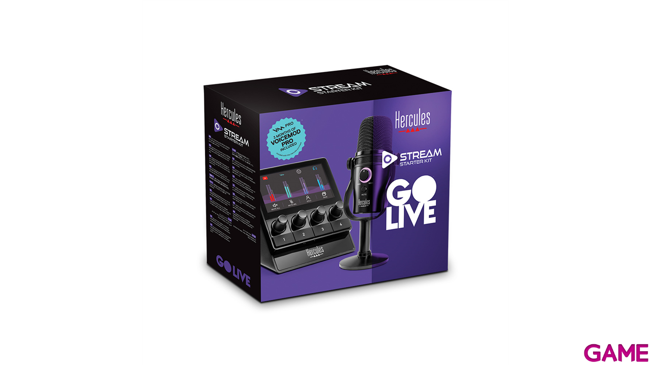 Hercules Stream Starter Kit - Stream 100 + USB Mic + 3 Meses Voicemod Pro-1