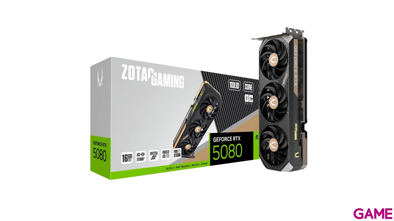 Zotac GeForce RTX 5080 Solid Core OC 16GB GDDR7 - Tarjeta Grafica Gaming-0