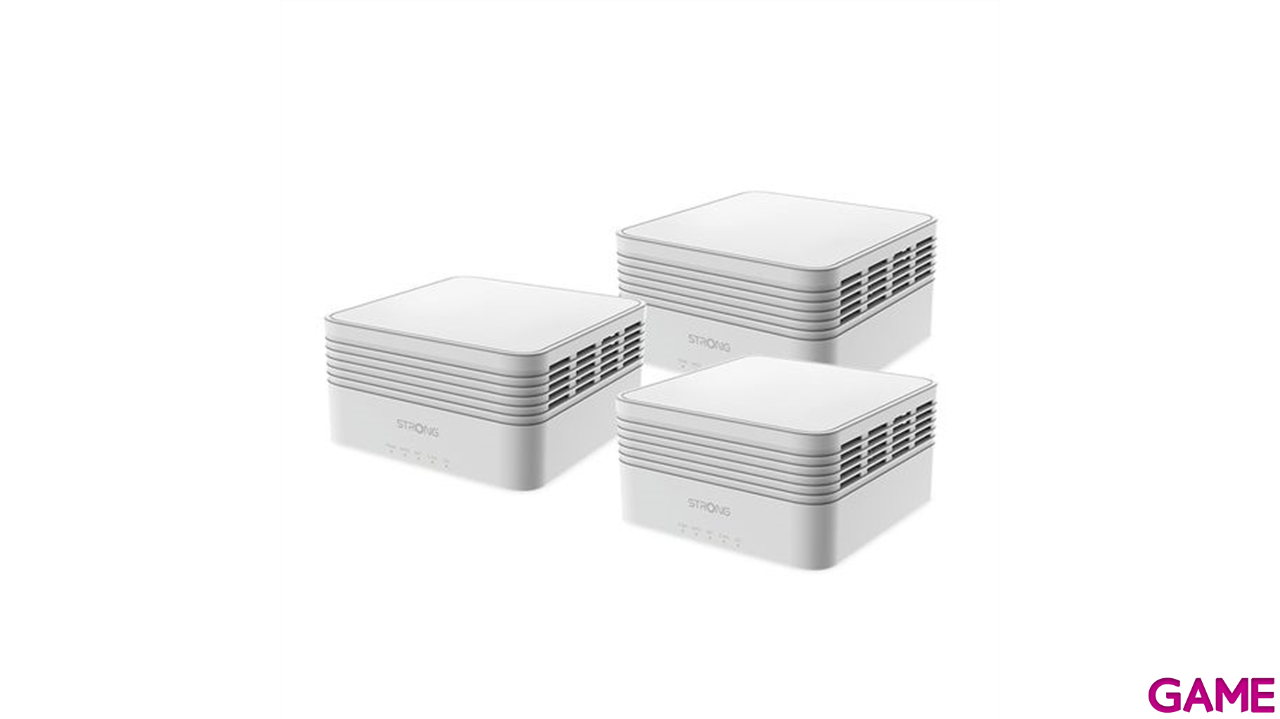 Strong MESHTRIAX3000 sistema Wi-Fi Mesh Wi-Fi en malla Doble banda 2,4 GHz 5 GHz Wi-Fi 6 80211ax Blanco 3 Interno - Mesh-0