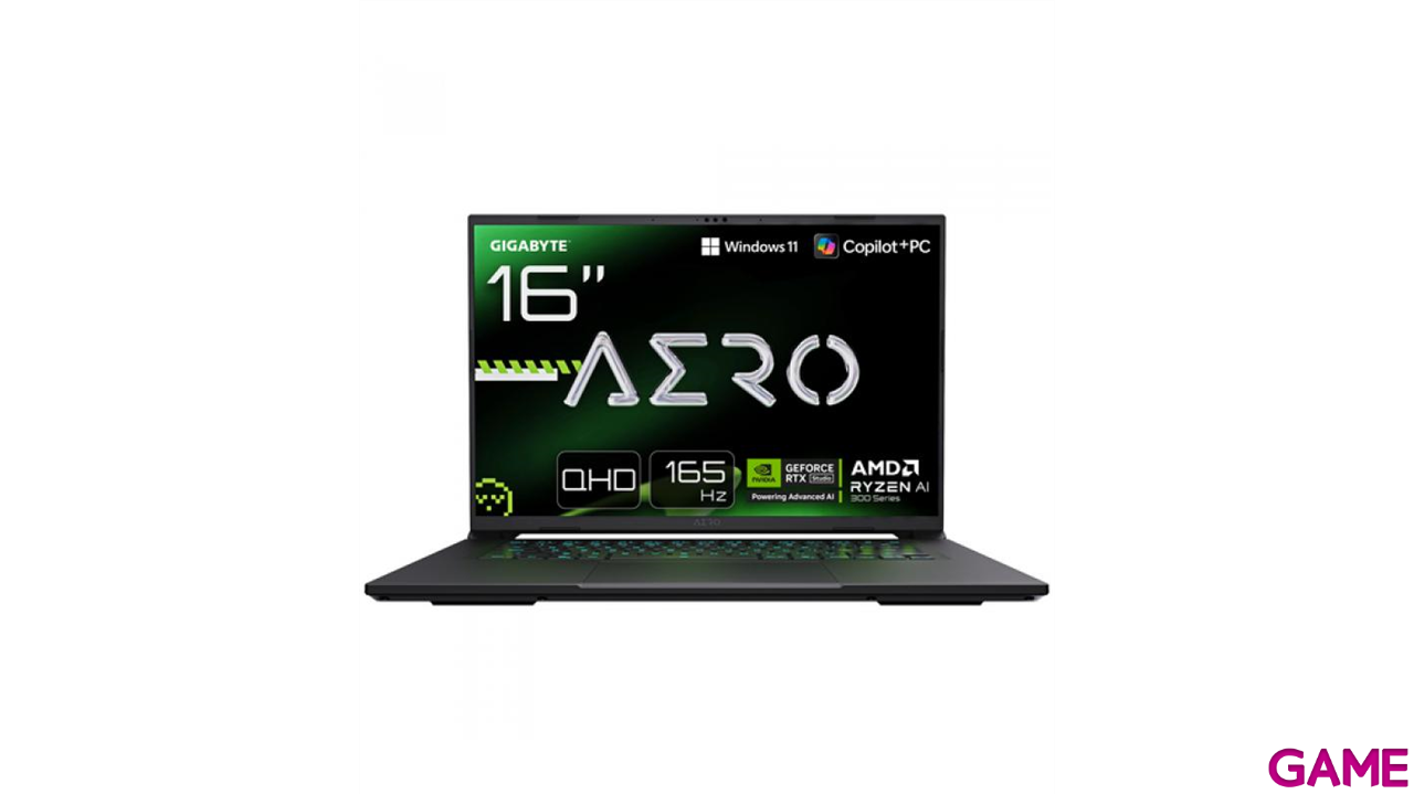 Gigabyte Aero X16 2WHA3ESC64AH Ryzen AI 9HX-370 RTX 5070 - 32GB - 1TB SSD - 16´´ - W11 - Ordenador Portatil Gaming-0