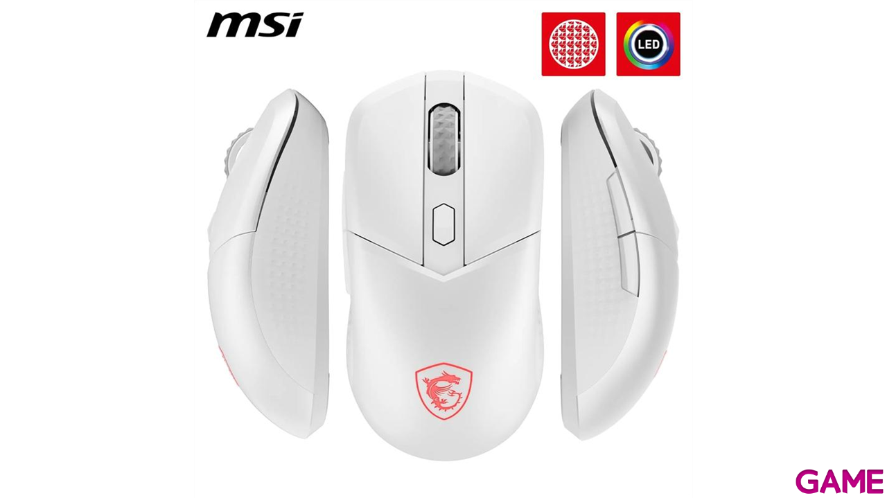 MSI Versa 300 Wireless Bluetooth optico 8000 DPI Blanco - Raton Gaming-0