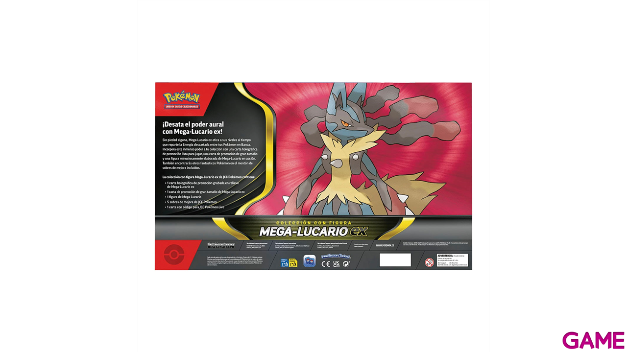 Caja de cartas Pokemon con Figura Mega-Lucario Ex (castellano)-1