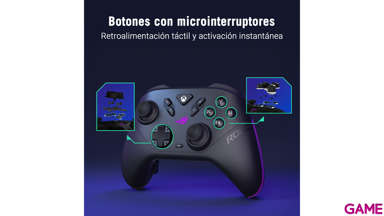 Asus Gamepad Rog Raikiri II XBOX Bt y Rf 2.4 GHz Aura -Mando Gaming Controller-4