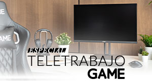 Especial Teletrabajo - Todo lo que necesitas para tener tu oficina en casa. En GAME hemos seleccionado portátiles, sobremesas, monitores, auriculares, air pods, ratones, alfombrillas, impresoras, conectividad, sillas... ¡trabaja cómodamente en casa! en GAME.es