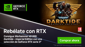 GeForce RTX Serie 30 - ¡Ahora en GAME! Consigue Warhammer 40,000: Darktide Imperial Edition con una selección de GeForce RTX Serie 30*¡Sólo hasta el 8 de diciembre! en GAME.es