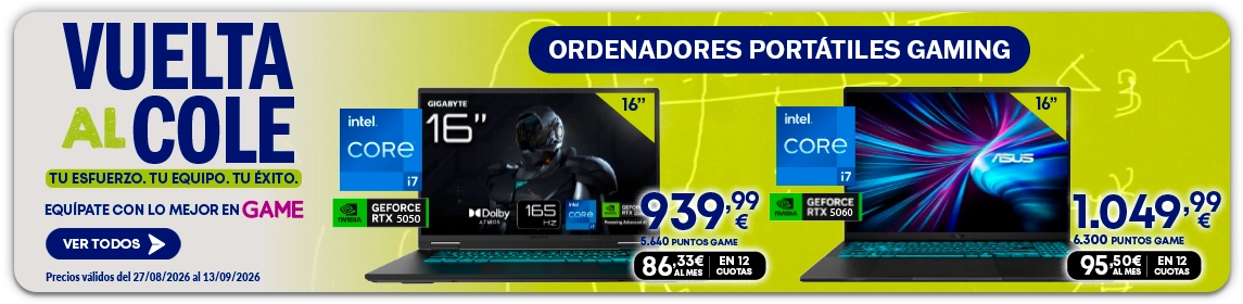 Portátiles Vuelta al Cole en GAME.es