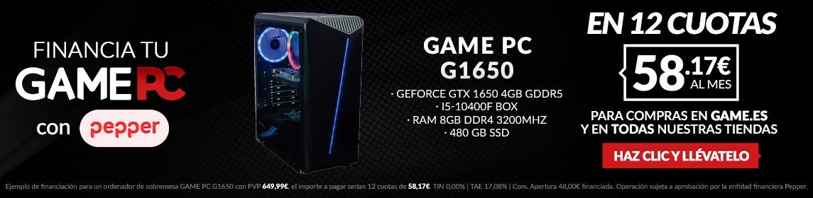 GAMEPC 1650 58,17€/mes en GAME.es