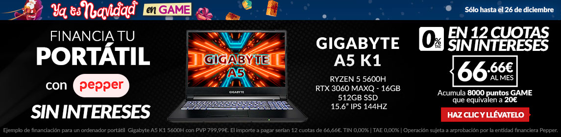 GIGABYTE A5 K1 5600H RYZEN 5 en GAME.es