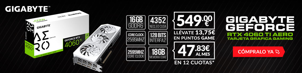 GIGABYTE Geforce RTX 4060 Ti en GAME.es