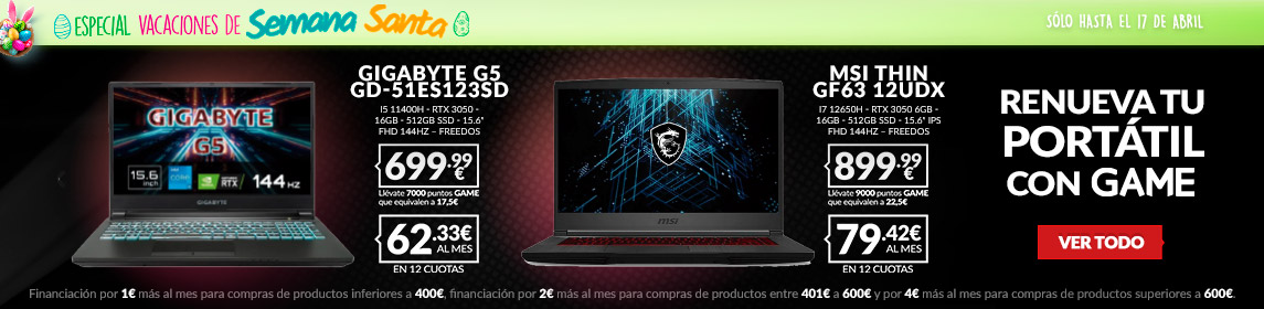 Ordenadores Portátiles en GAME.es