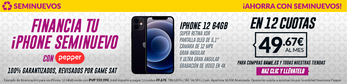 iPhone 12 por 49,33/mes en GAME.es