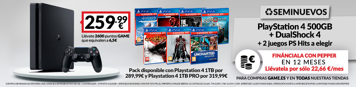 Consola PS4 Seminueva en GAME.es