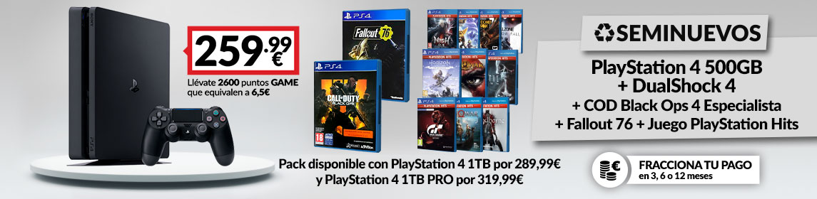 Consola PS4 + 2 Juegos + PS Hits en GAME.es