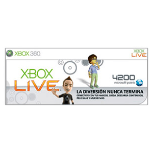 Tarjeta Xbox Live 4200 puntos (2010) Tarjeta Xbox Live 4200 puntos (2010)