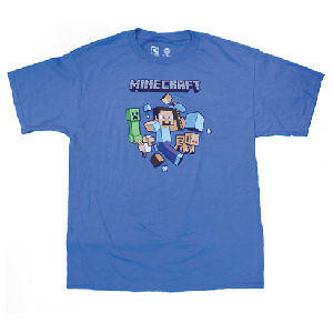 Camiseta Minecraft Runaway Azul Talla S