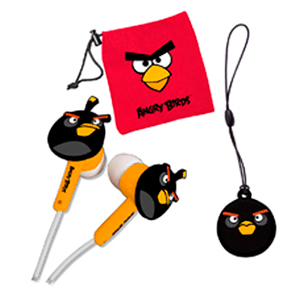 Auriculares Boton Negros Angry Birds