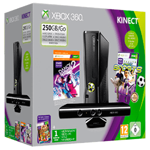 Xbox 360 250Gb + Kinect Pack + 1 Mes Live