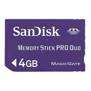 Tarjeta Memory Stick Pro Duo SanDisk 4Gb