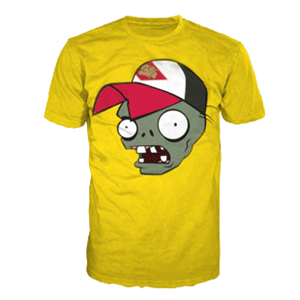 Camiseta Plantas vs Zombies Amarillo Talla XL