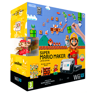 Wii U Premium 32Gb + Mario Maker + Artbook + Amiibo Mario