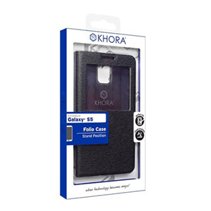 Carcasa Folio Negra para Galaxy S5 Khora