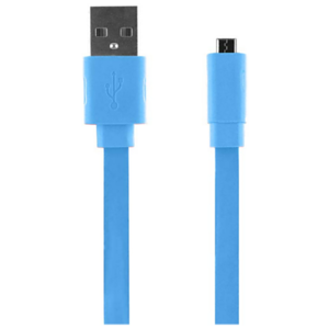 Cable plano de carga + sincro 1m Micro USB azul Big Ben