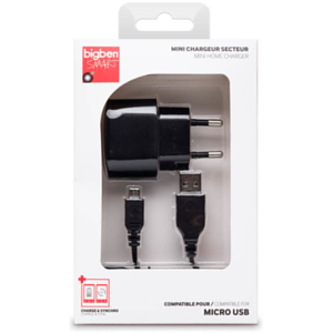 Minicargador Bigben + cable sincro Negro