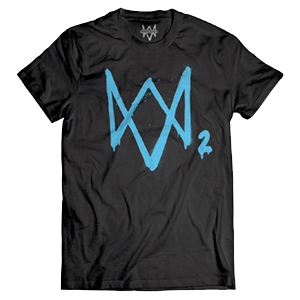 Camiseta Watch Dogs 2 Logo Neon Azul Talla XL
