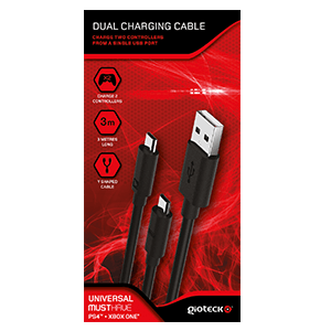 Cable Carga Doble Controller Gioteck (PS4-XONE)