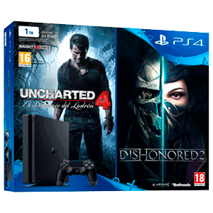 Playstation 4 Slim 1Tb + Uncharted 4 + Dishonored 2