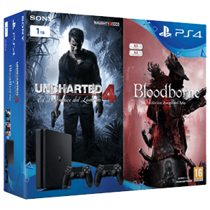 PlayStation 4 Slim 1Tb + Uncharted 4 + Bloodborne GOTY + 2 DualShock 4
