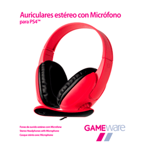 Auriculares Rojos Estéreo con Micrófono GAMEware