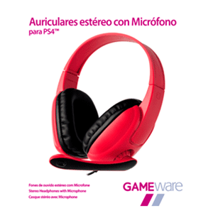 Auriculares Rojos Estéreo con Micrófono GAMEware (REACONDICIONADO) <NO USAR>