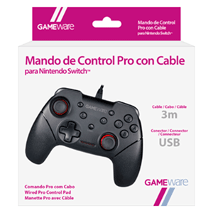 Mando de Control Pro con Cable para Nintendo Switch GAMEware (REACONDICIONADO) <NO USAR>