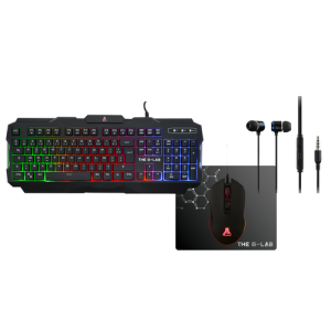 The G-Lab Combo Helium Teclado+Ratón+Alfombrilla+Auriculares LED Multicolor - Pack Gaming