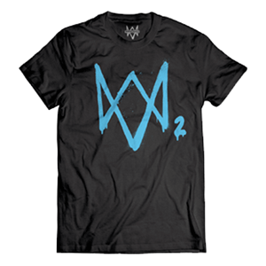 Camiseta Watch Dogs 2 Logo Neon Azul Talla  L (REACONDICIONADO) <NO USAR>