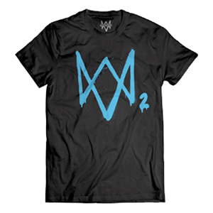Camiseta Watch Dogs 2 Logo Neon Azul Talla M (REACONDICIONADO)