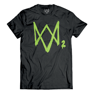 Camiseta Watch Dogs 2 Logo Neon Verde Talla M