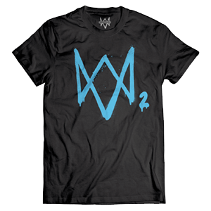 Camiseta Watch Dogs 2 Logo Neon Azul Talla  L