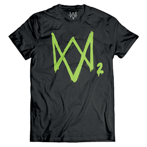Camiseta Watch Dogs 2 Logo Neon Verde Talla L