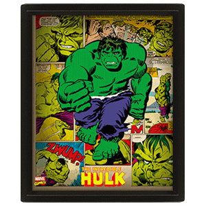 Cuadro 3D Marvel: Hulk Retro